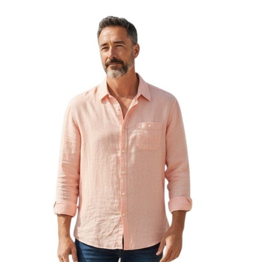 Murano 100% Linen Men's size XL Beachy Summer Resortwear‎ Preppy Casual Shirt